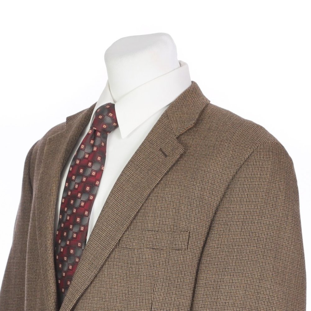 Chaps Pure Lambswool Brown Black Wool Sport Coat